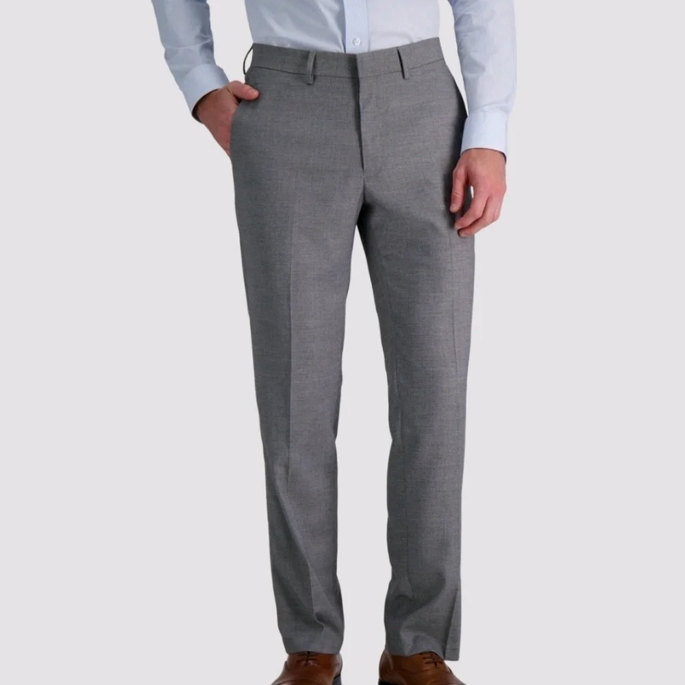 Haggar H26 Men's Tailored Fit Premium Stretch Suit Pants - Gray 44 x 30